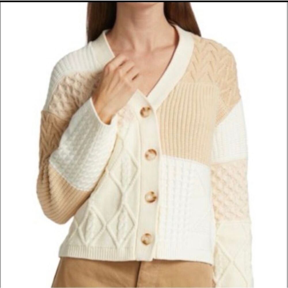 Rails Reese Colorblock Neutral Cardigan Sweater Size Medium